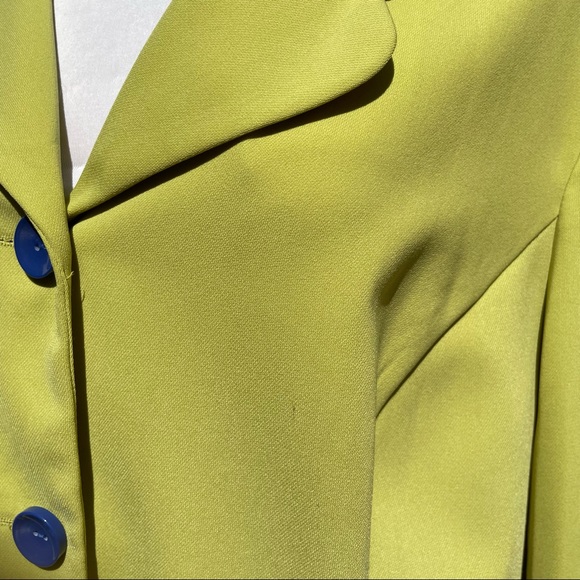 Dana Kay Jacket Blazer Lime Green Chartreuse EUC - Picture 9 of 12